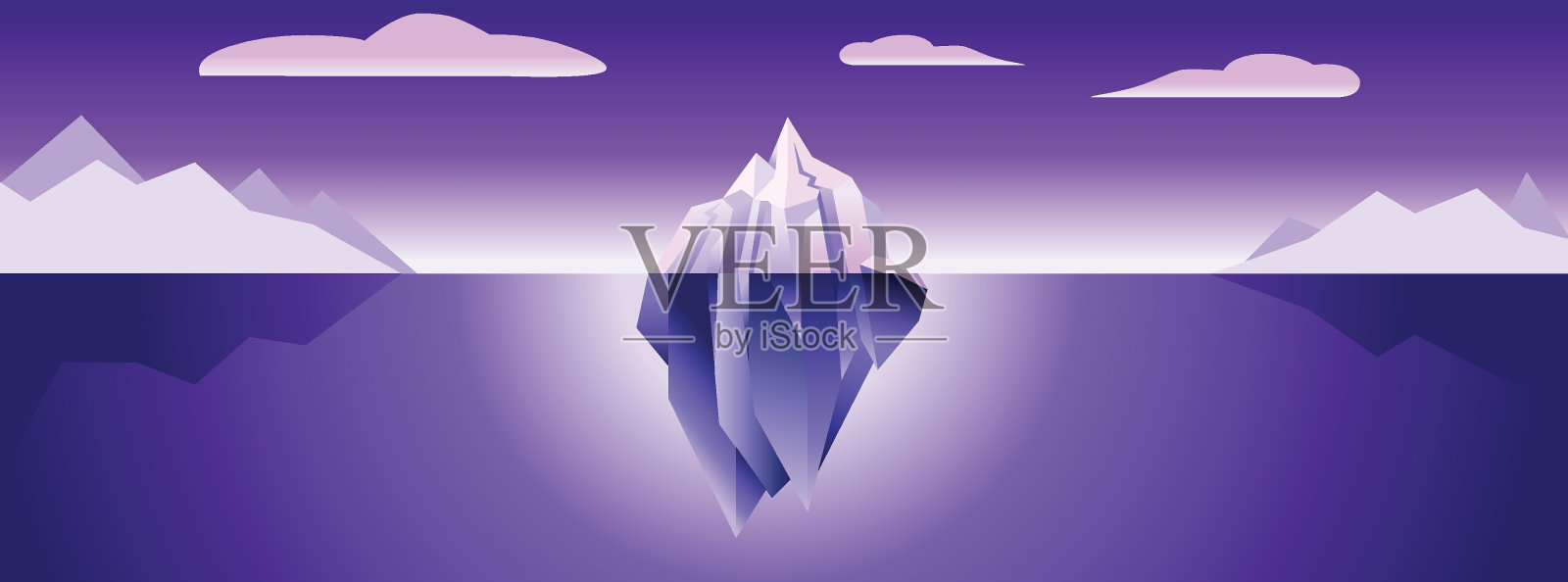 紫外线冰山背景插画图片素材