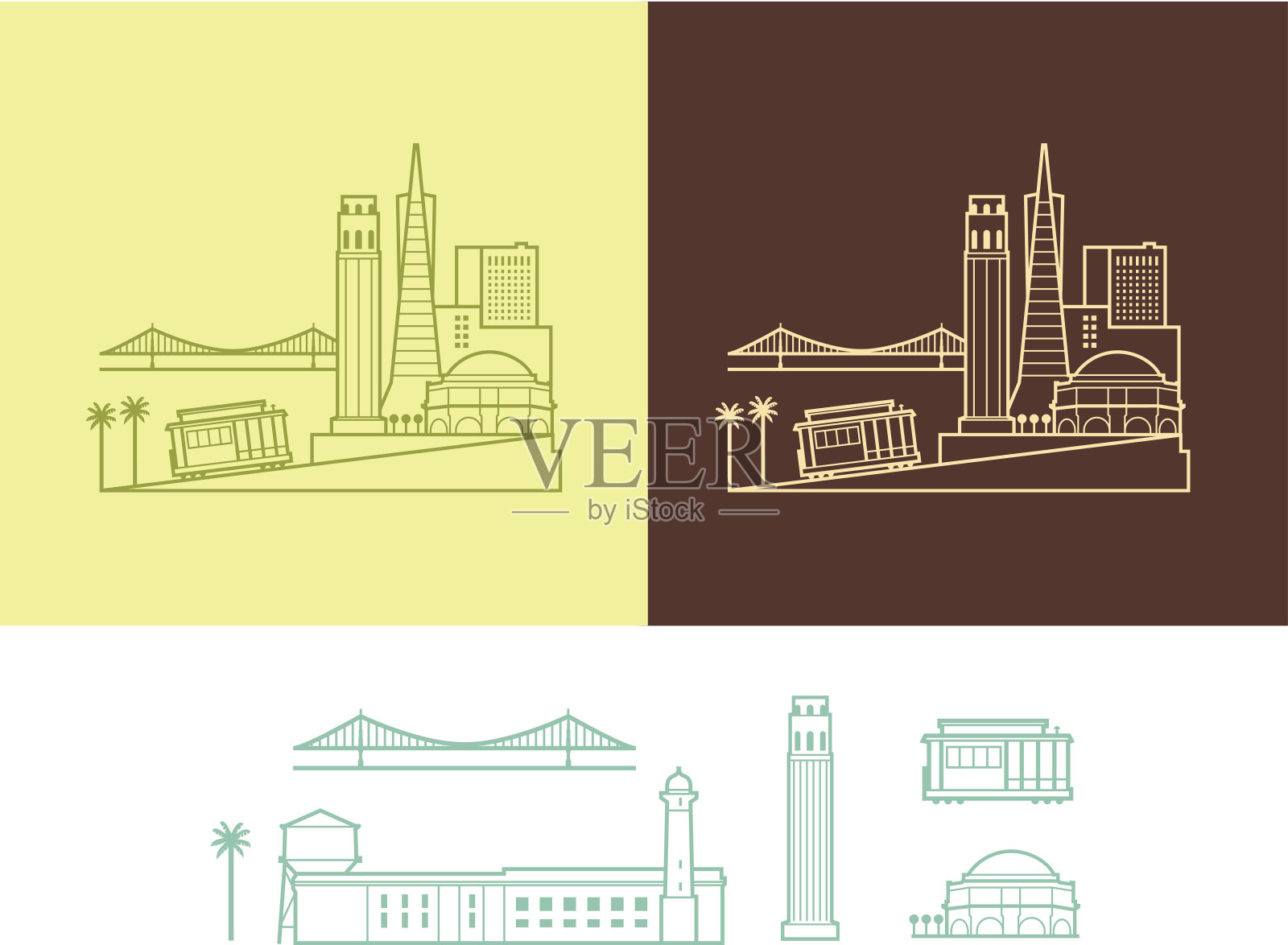 旧金山市插画图片素材