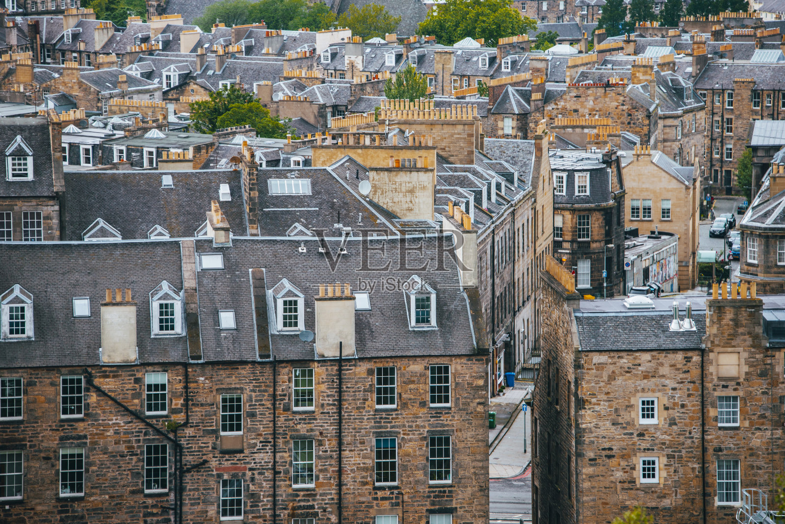 屋顶上的爱丁堡照片摄影图片