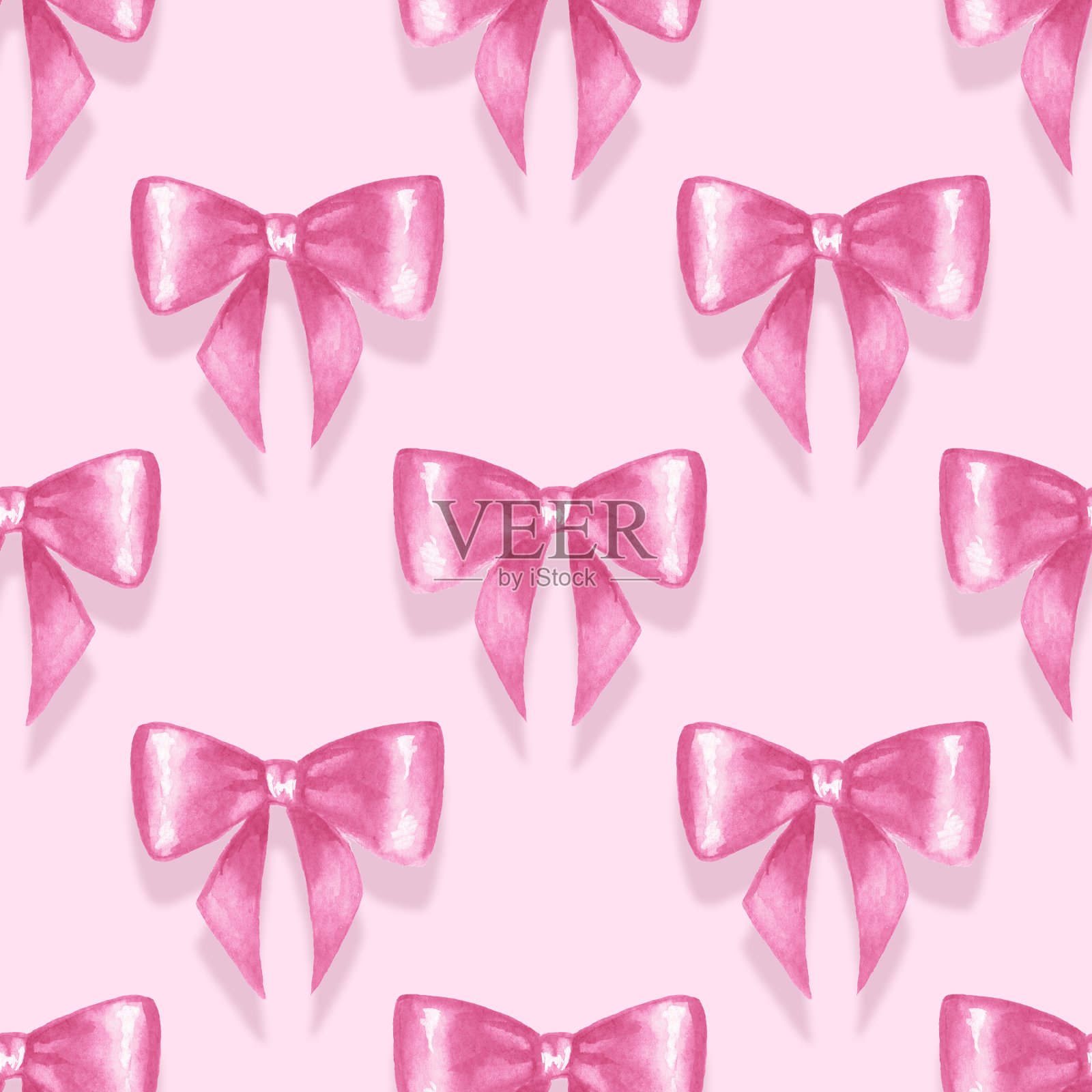 粉色蝴蝶结，无缝图案4设计元素图片
