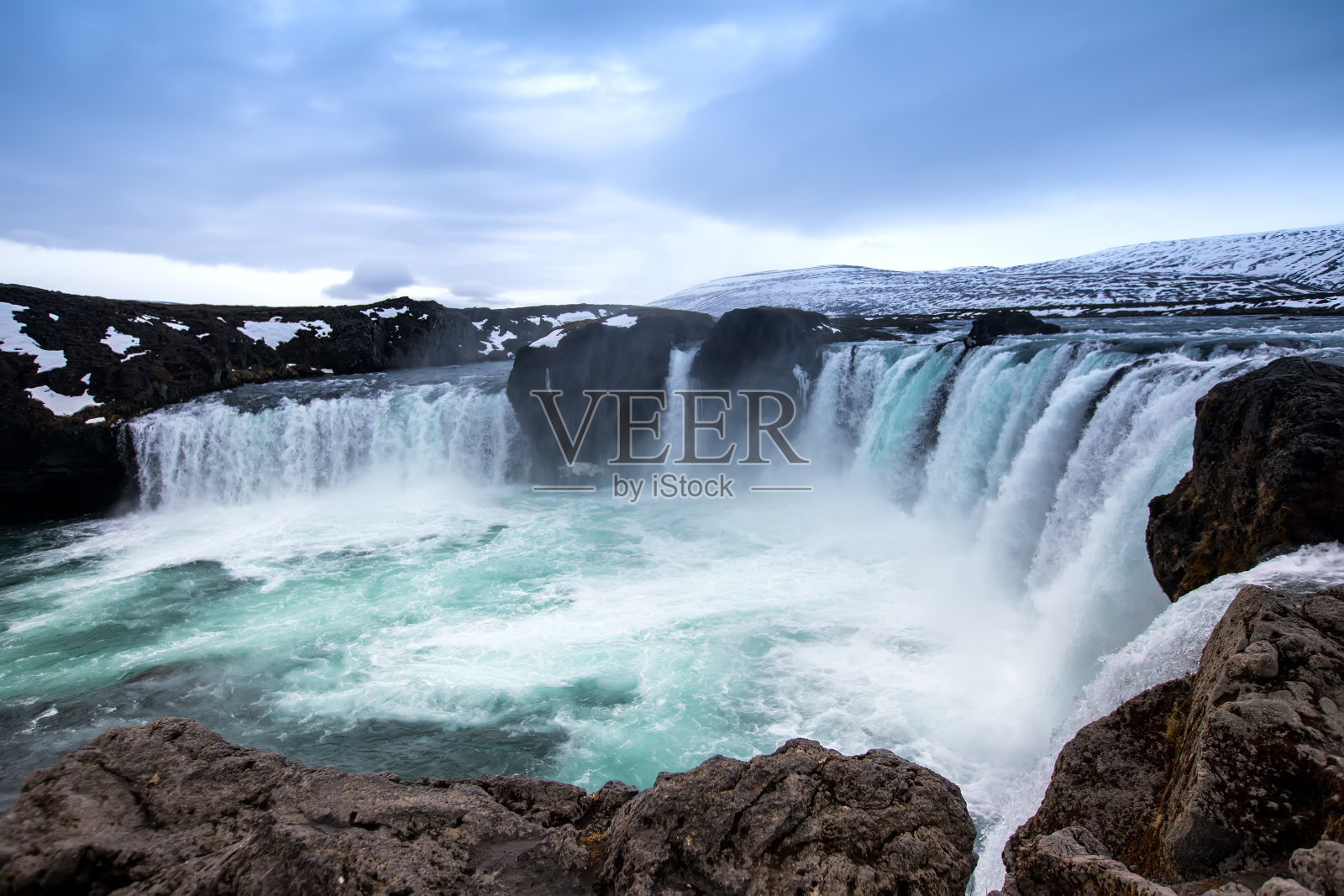 著名的Godafoss瀑布是冰岛最美丽的瀑布之一照片摄影图片