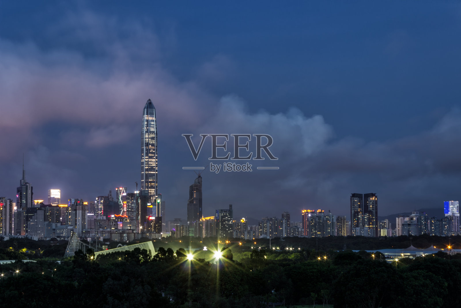 深圳香米公园城市夜景照片摄影图片