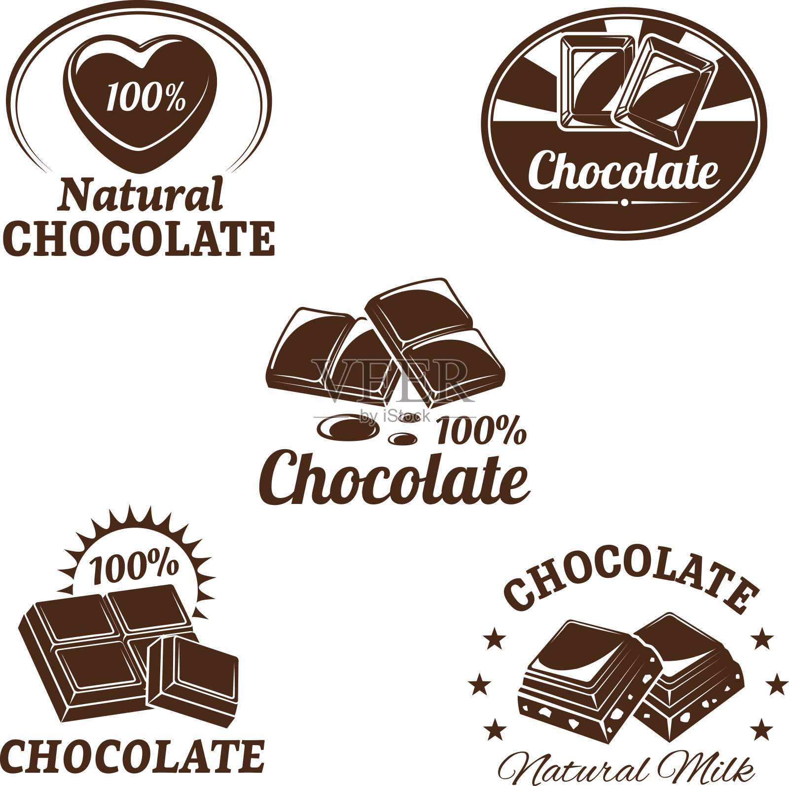 矢量图标设置为巧克力甜点插画图片素材