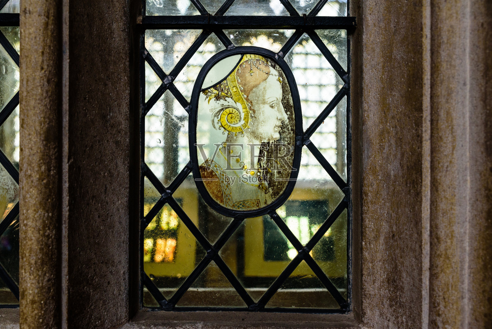 英国剑桥国王学院教堂的彩色玻璃窗照片摄影图片