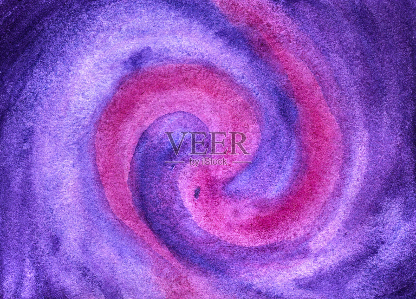 空间背景。粉紫色银河水彩画。插画图片素材