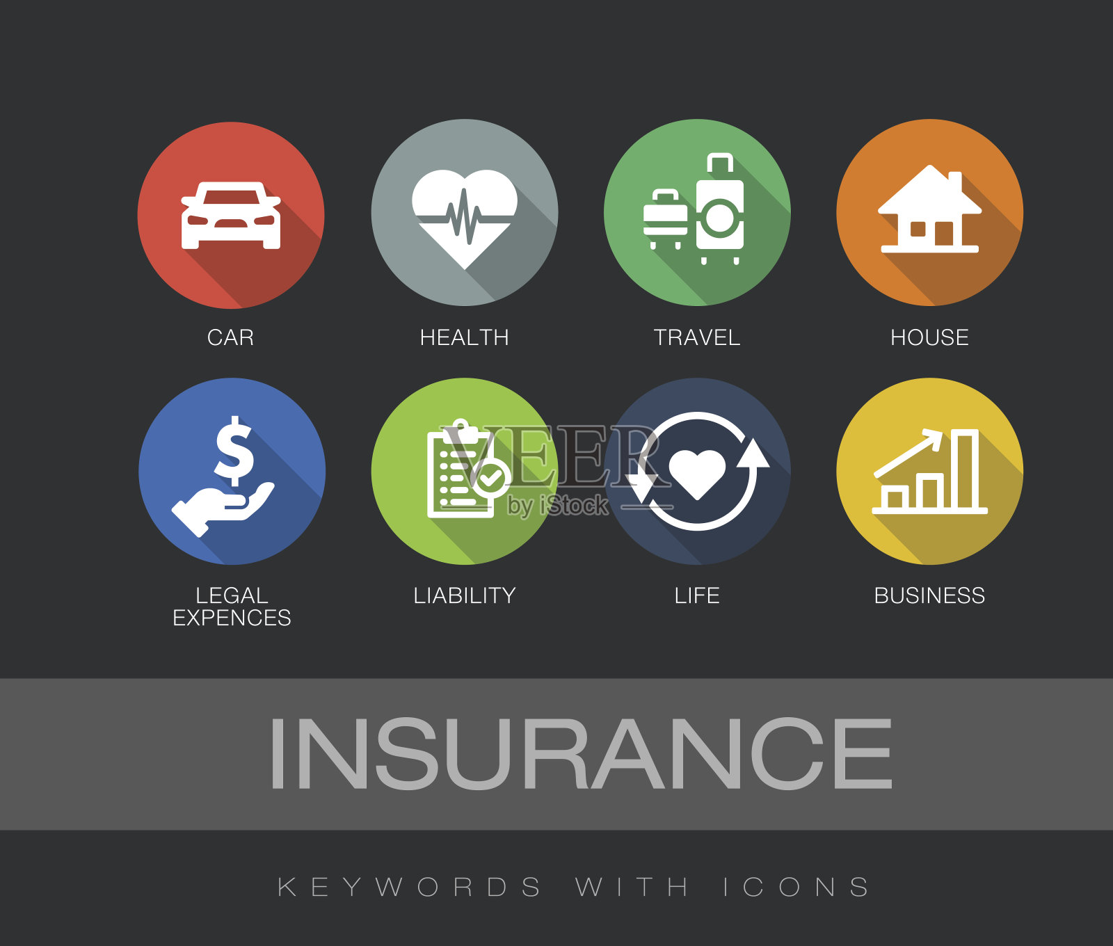 保险服务行业创意图标图片素材免费下载 - 觅知网