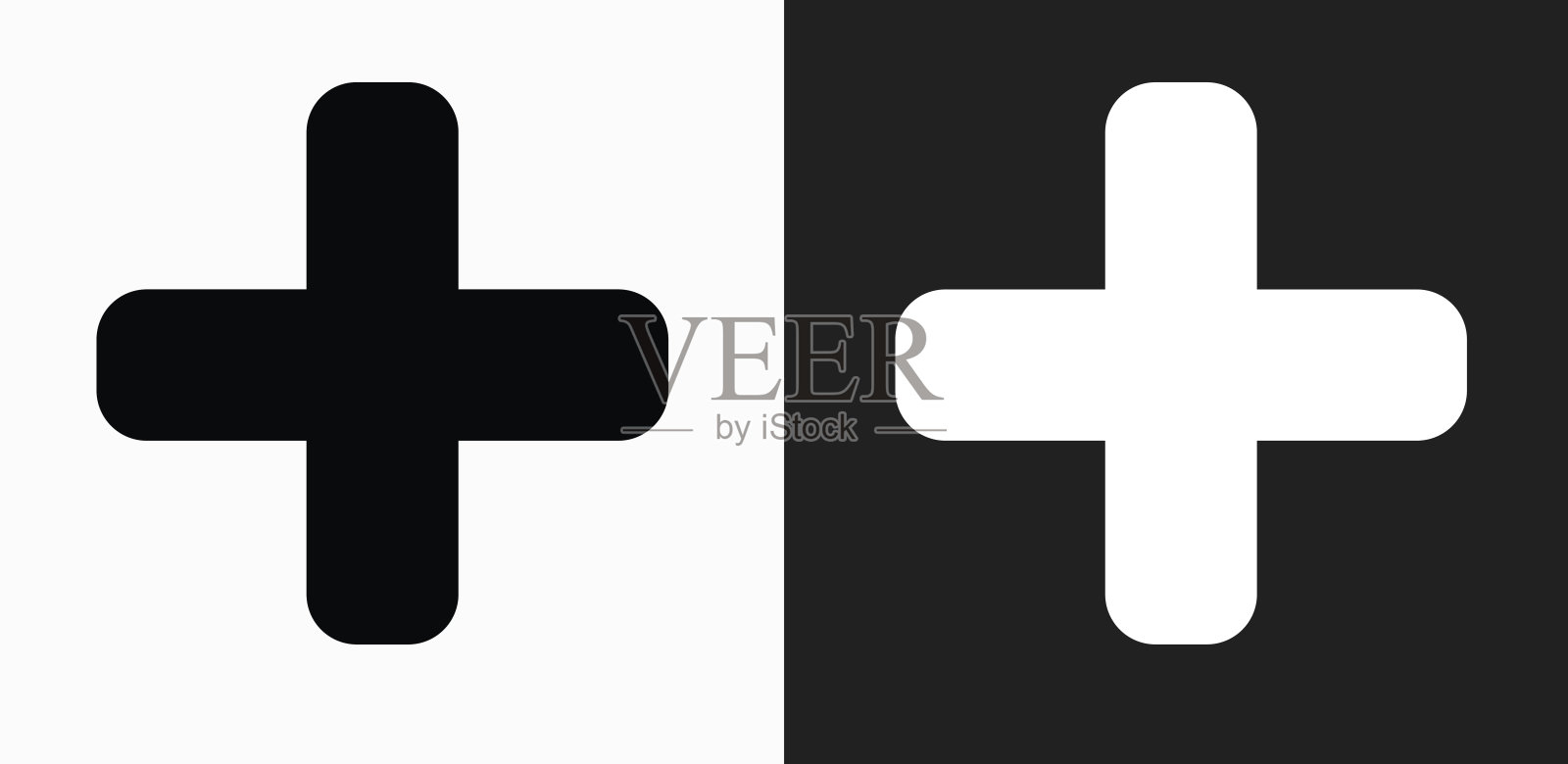 加号图标上的黑色和白色矢量背景设计元素图片