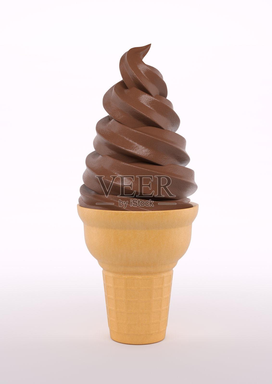 巧克力软冰淇淋或冷冻酸奶照片摄影图片