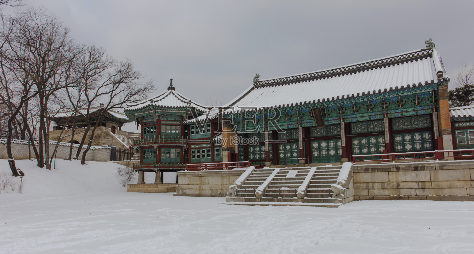 韩国首尔庆福宫。照片摄影图片