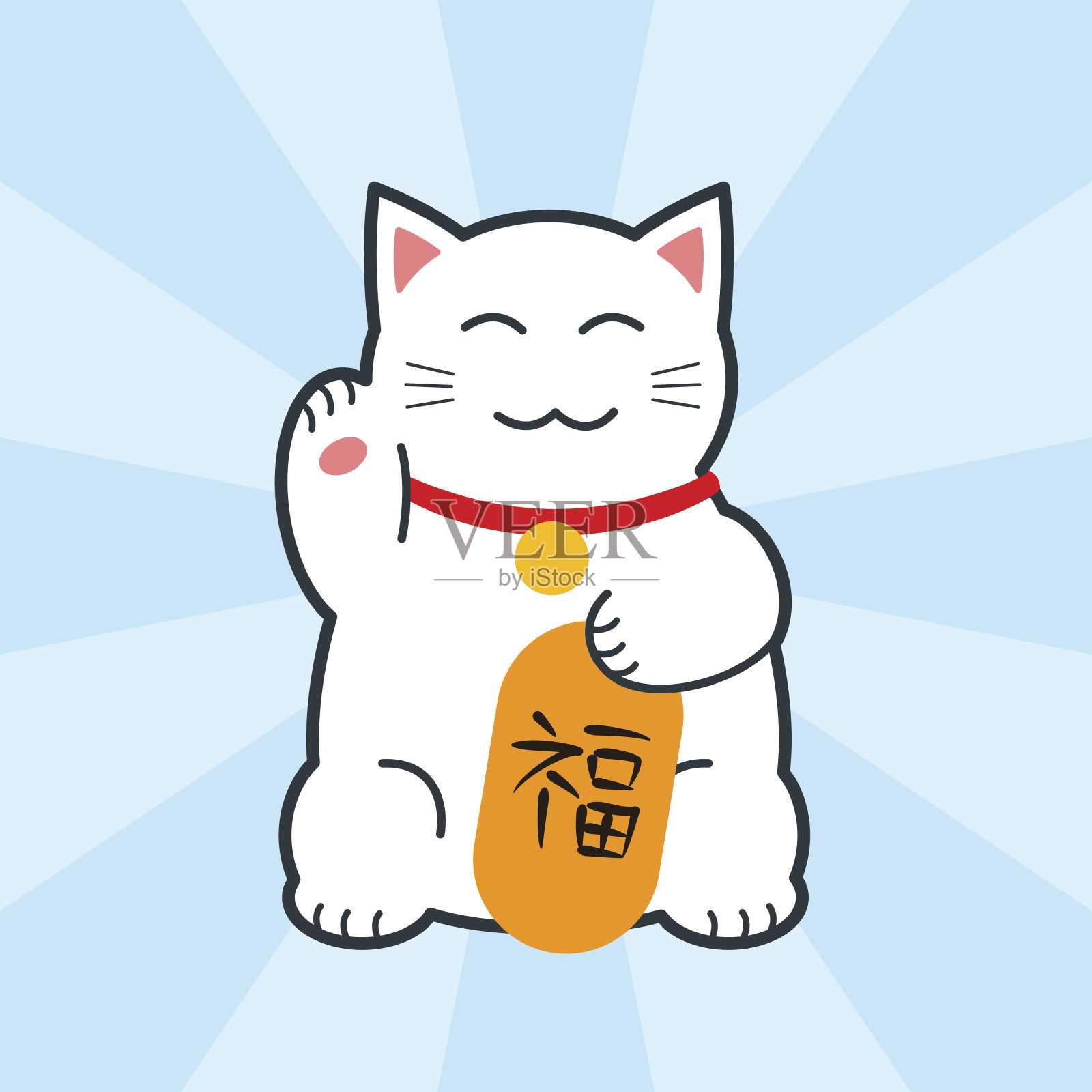Maneki neko，日本繁荣猫与好运脚本板插画图片素材