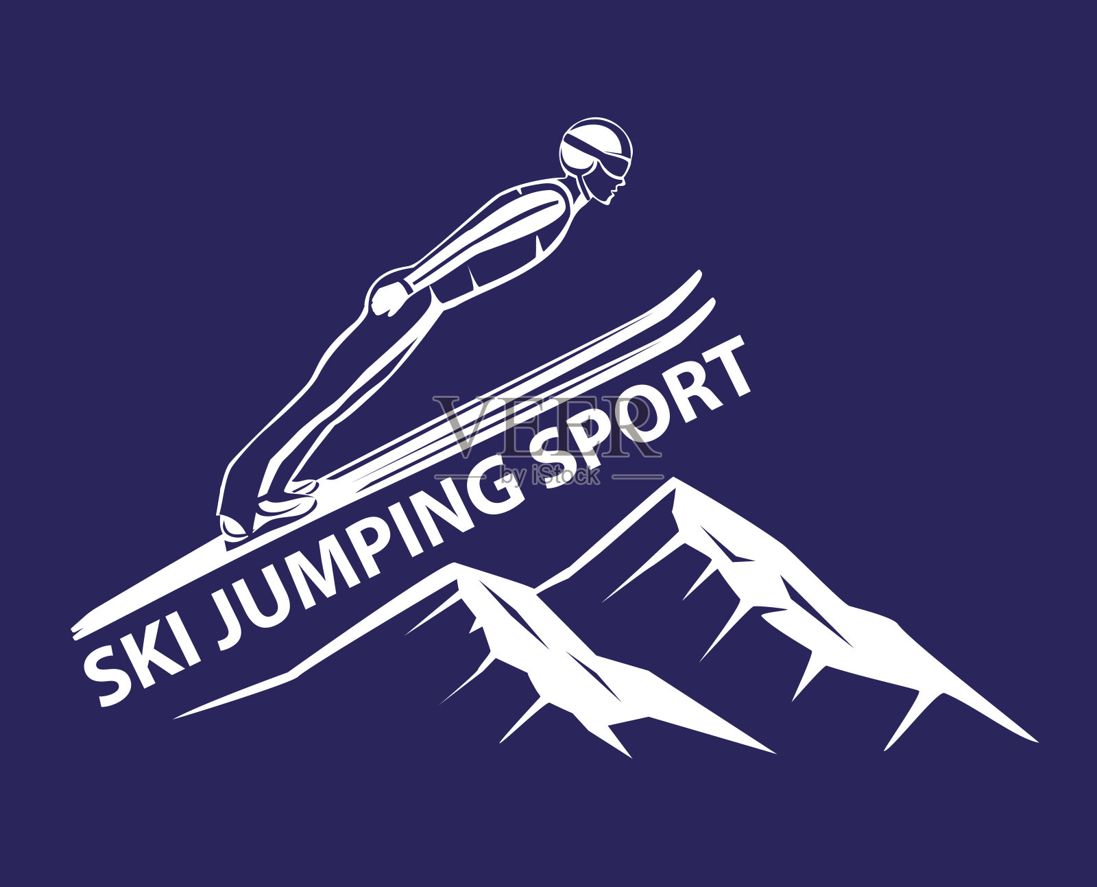 滑雪跳跃冬季运动矢量插图插画图片素材