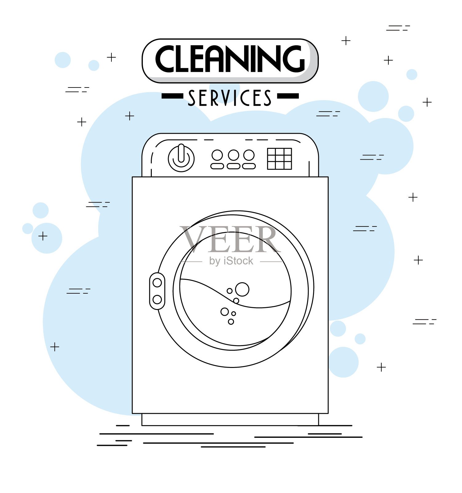 清洁服务标志和标识插画图片素材