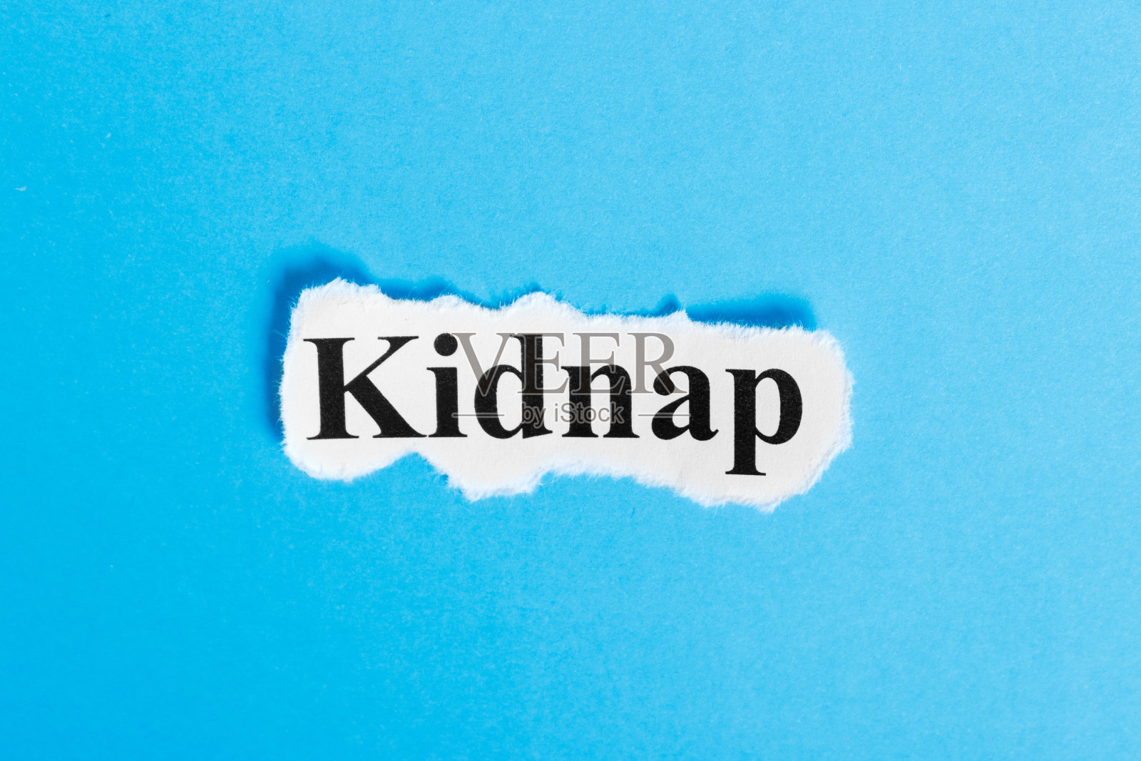 绑架文字。把"绑架"写在一张纸上。概念的形象。照片摄影图片