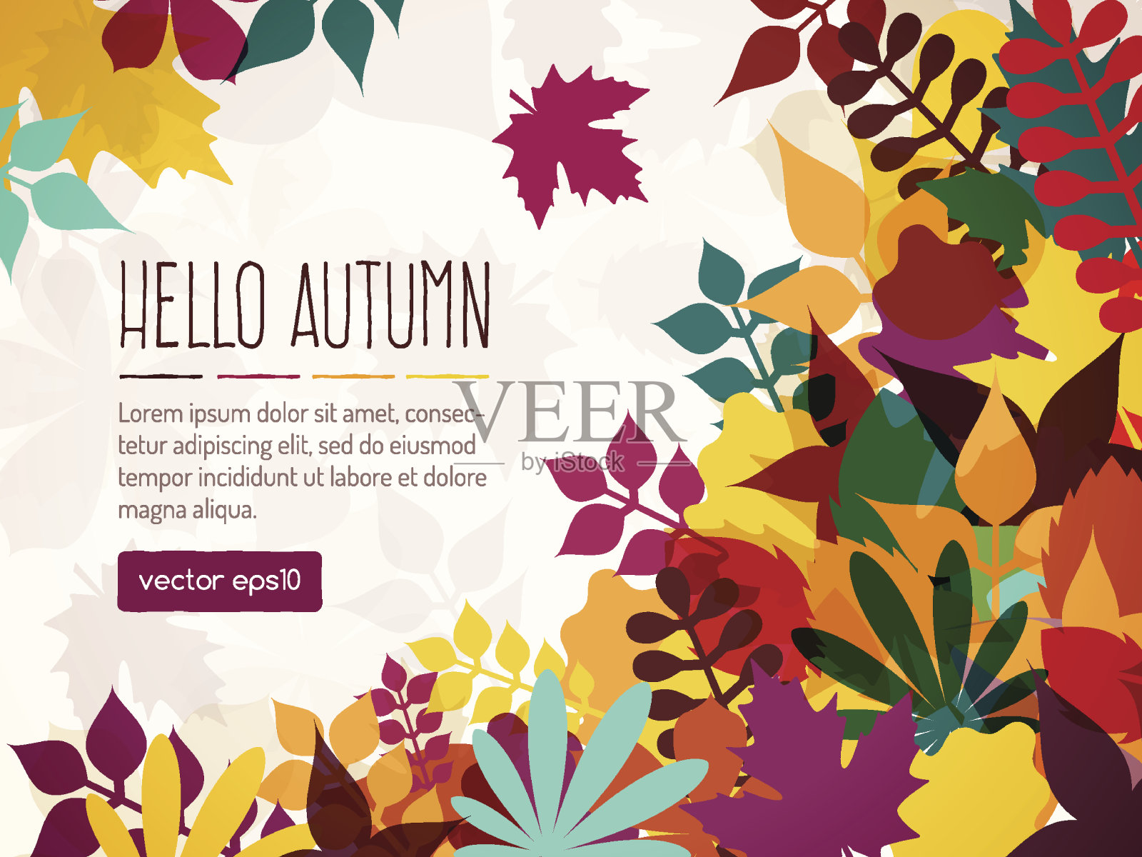 丰富多彩的秋天背景插画图片素材