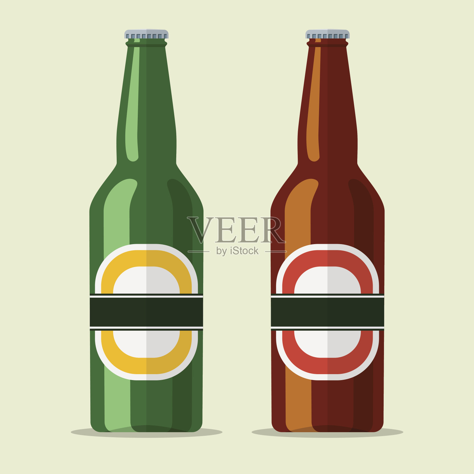 大瓶啤酒的标志插画图片素材