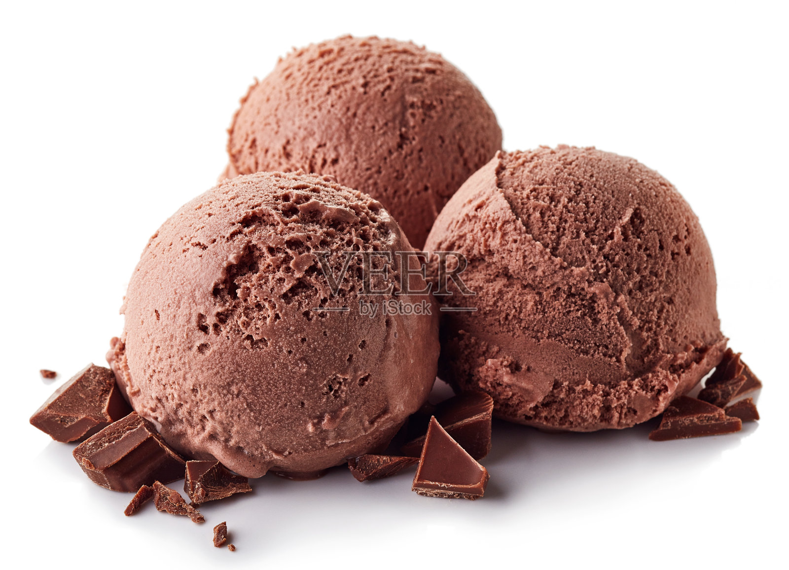 三个巧克力冰淇淋球照片摄影图片