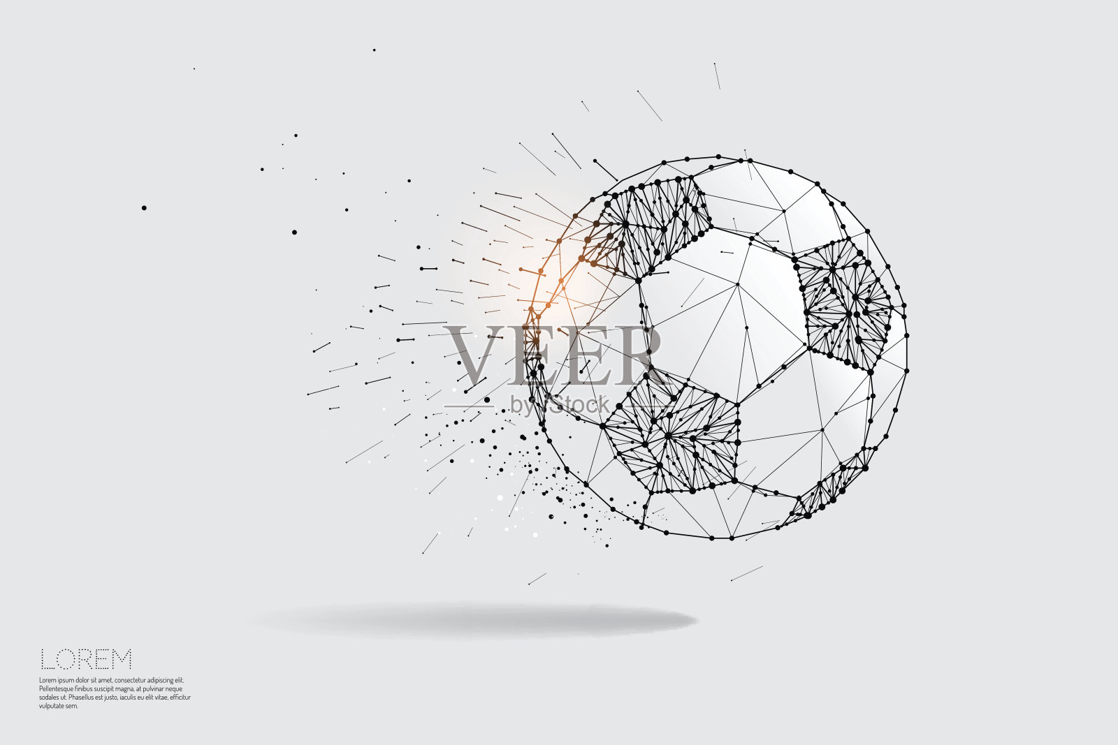 粒子线和点的球移动。插画图片素材