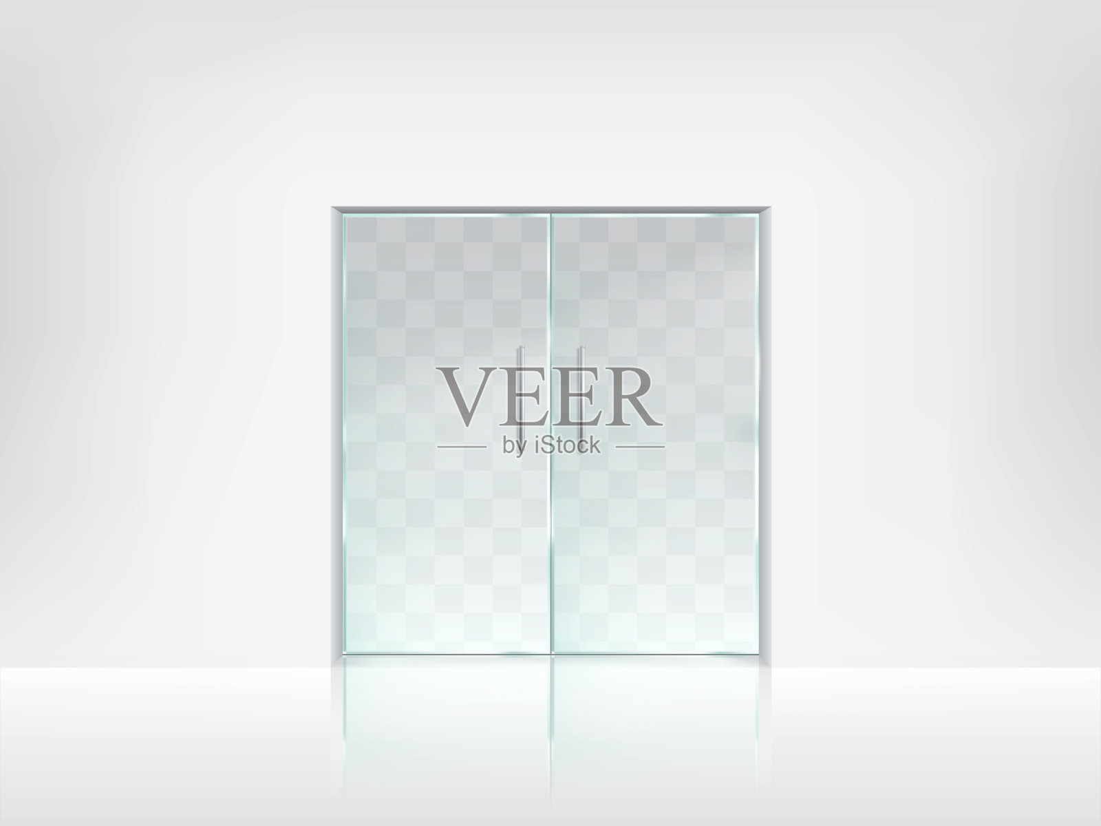 双层玻璃门透明矢量模板设计元素图片