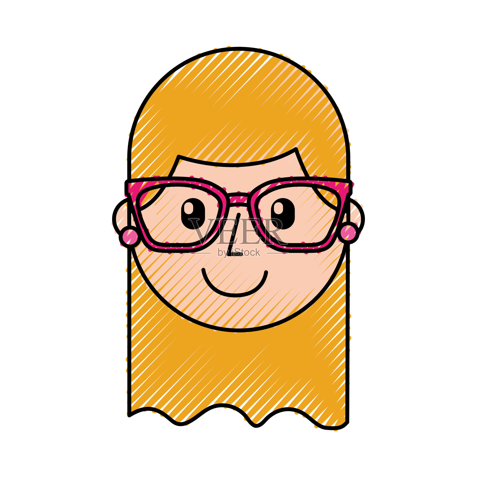 卡通快乐的小女孩戴着眼镜教师节插画图片素材