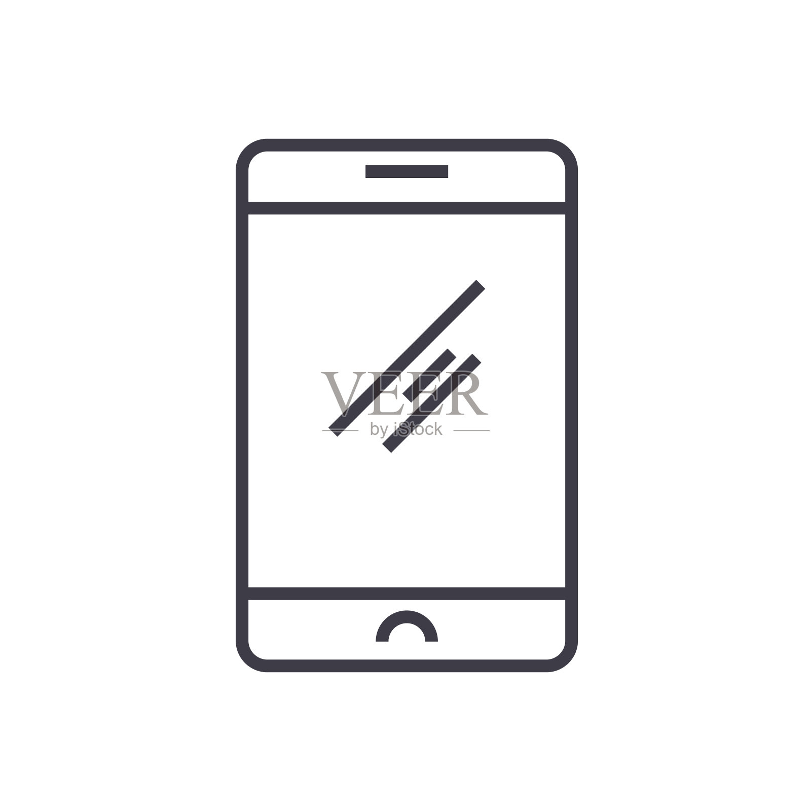经典的智能手机矢量线图标，标志，背景插图，可编辑的笔触插画图片素材