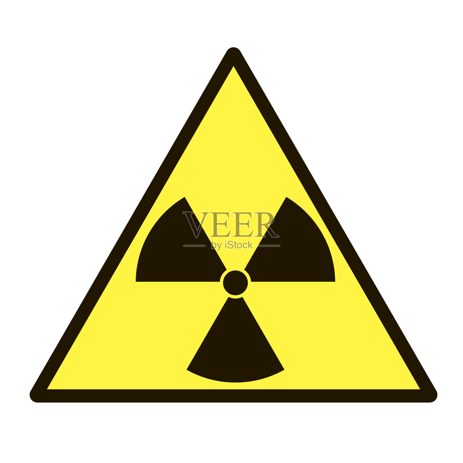 矢量图像的标志，警告辐射危害的白色背景插画图片素材