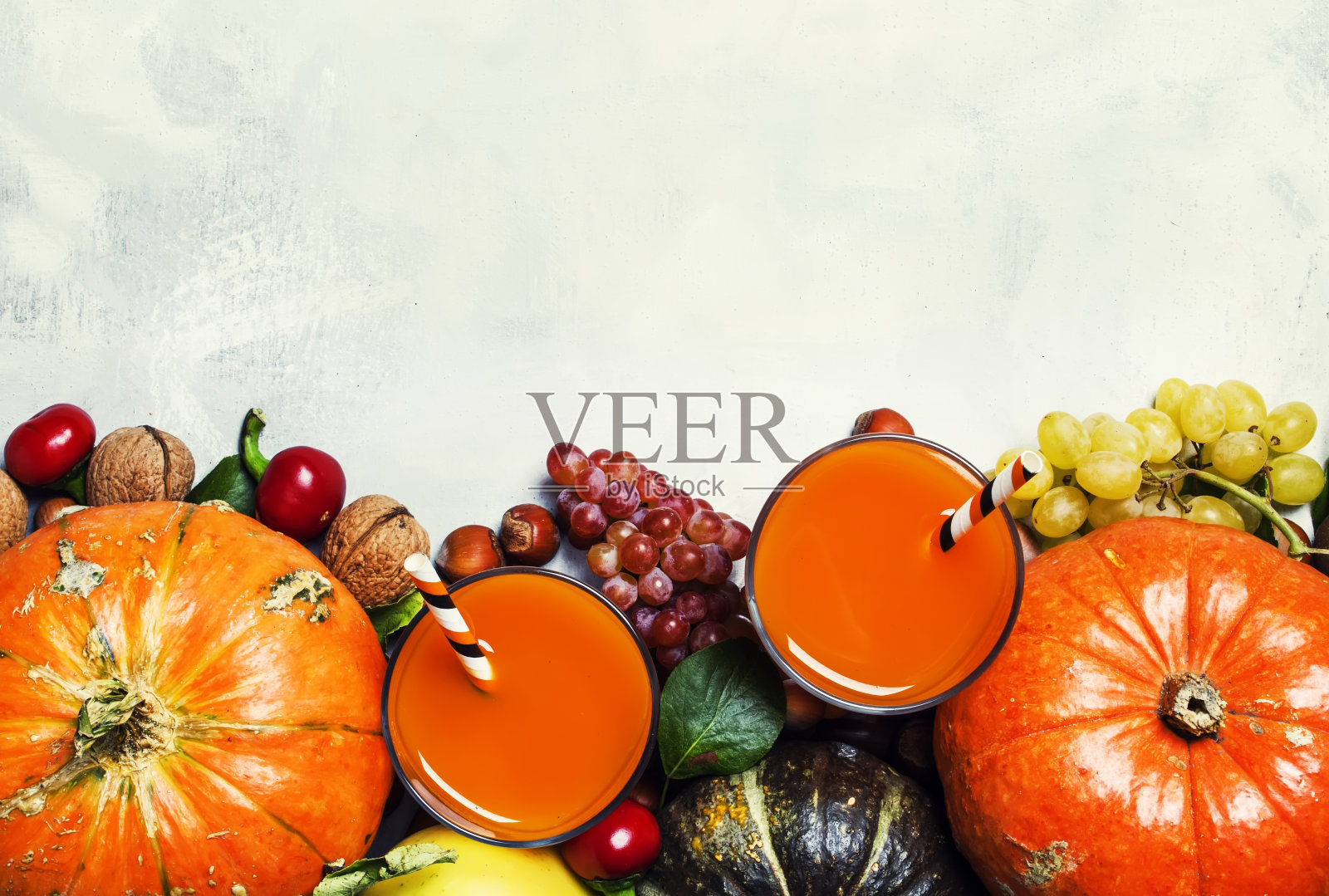 南瓜汁，秋天感恩的概念照片摄影图片