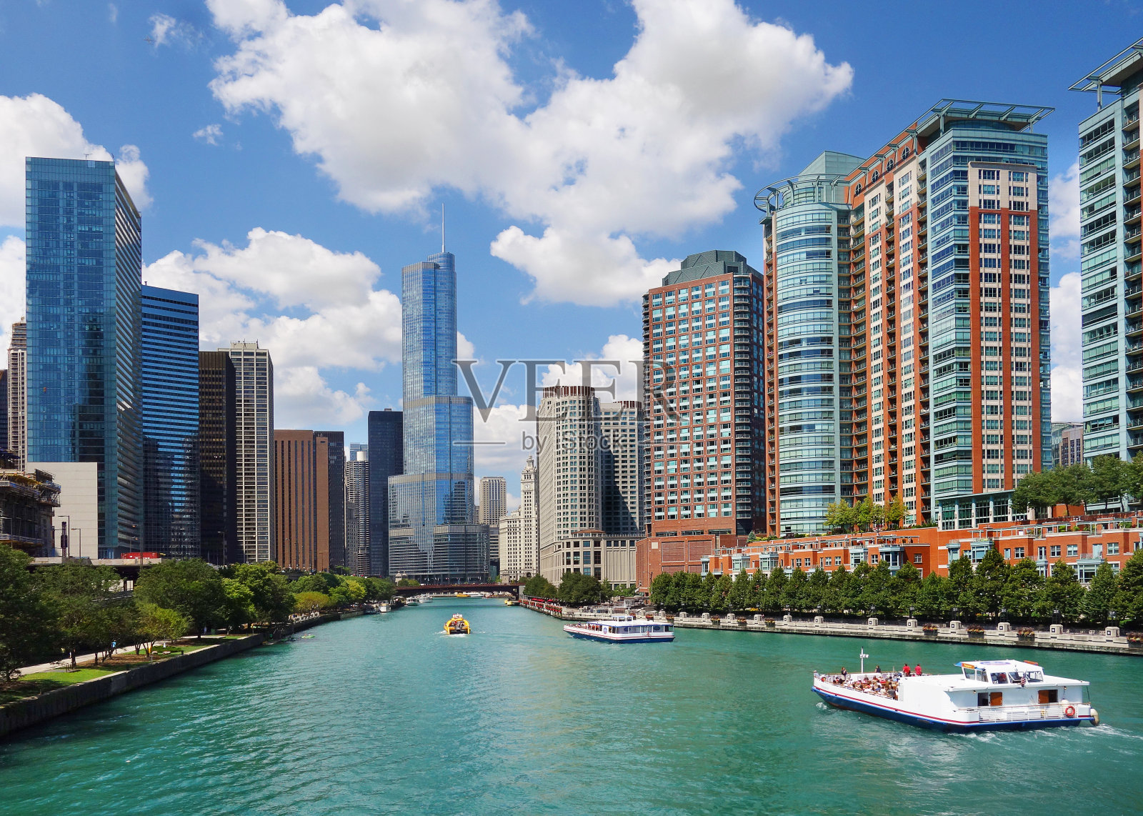 芝加哥市中心景色照片摄影图片