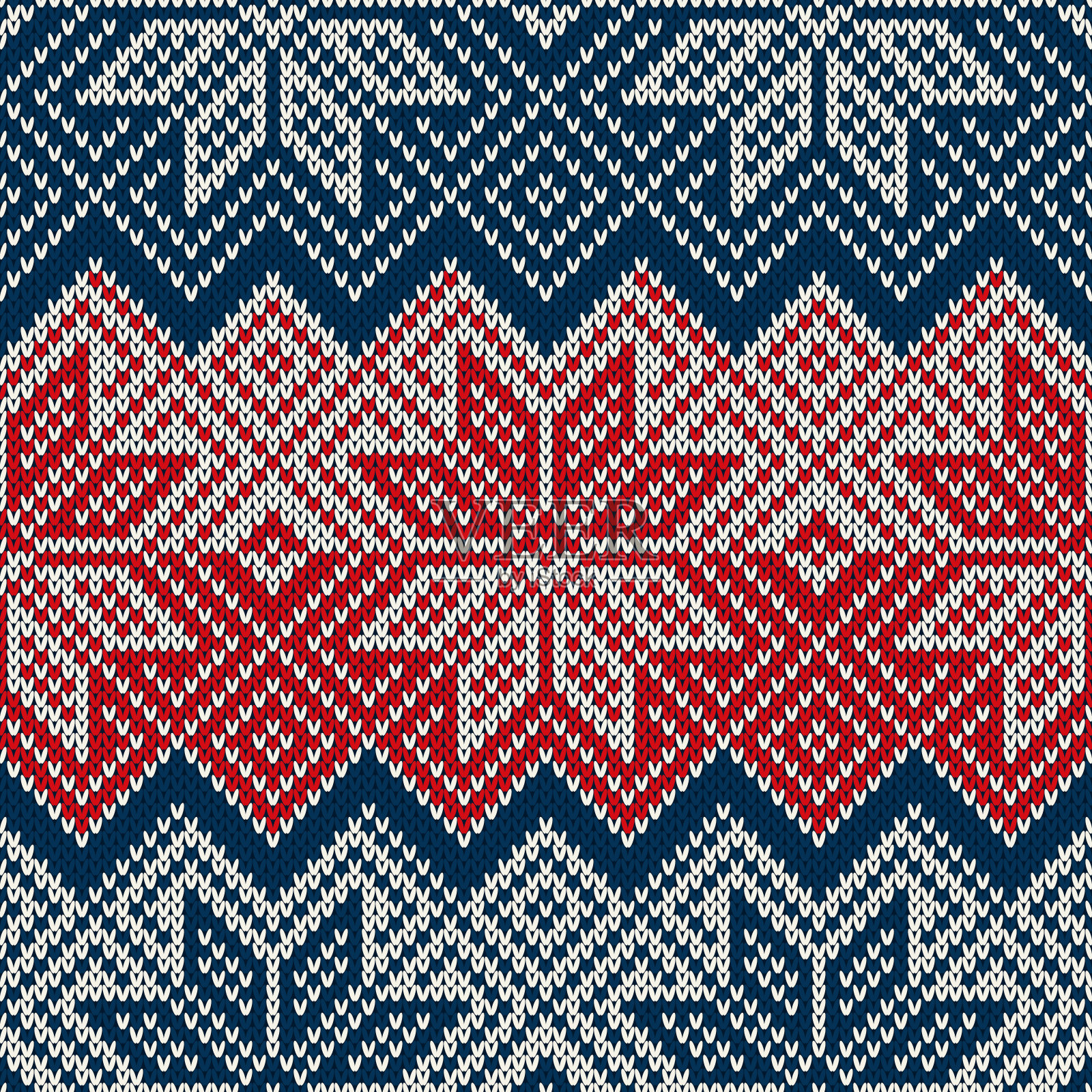 传统寒假无缝编织图案。针织毛衫的设计。仿羊毛针织物插画图片素材