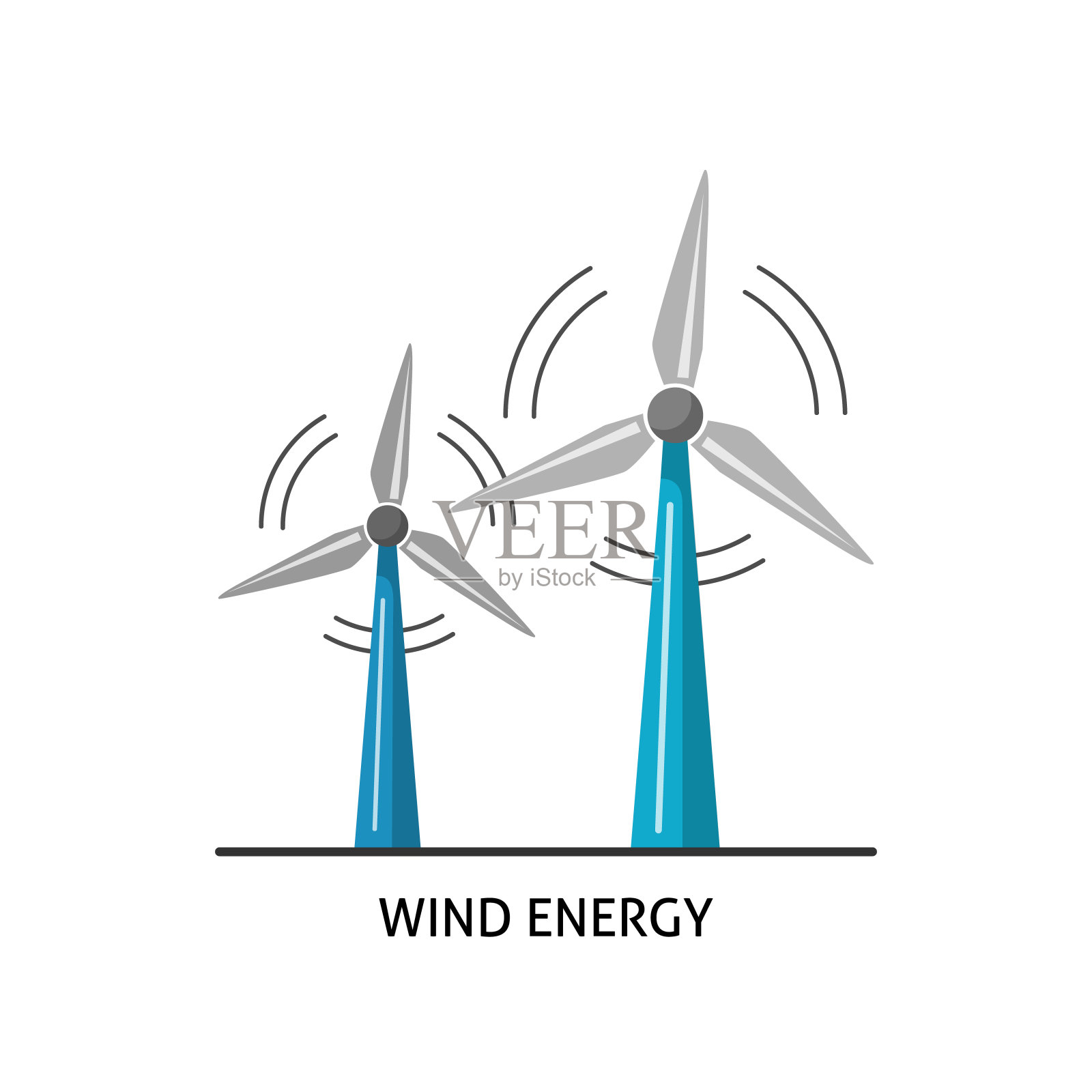一套风扇和风能图标，矢量设计元素图片_ID:310649856-Veer图库