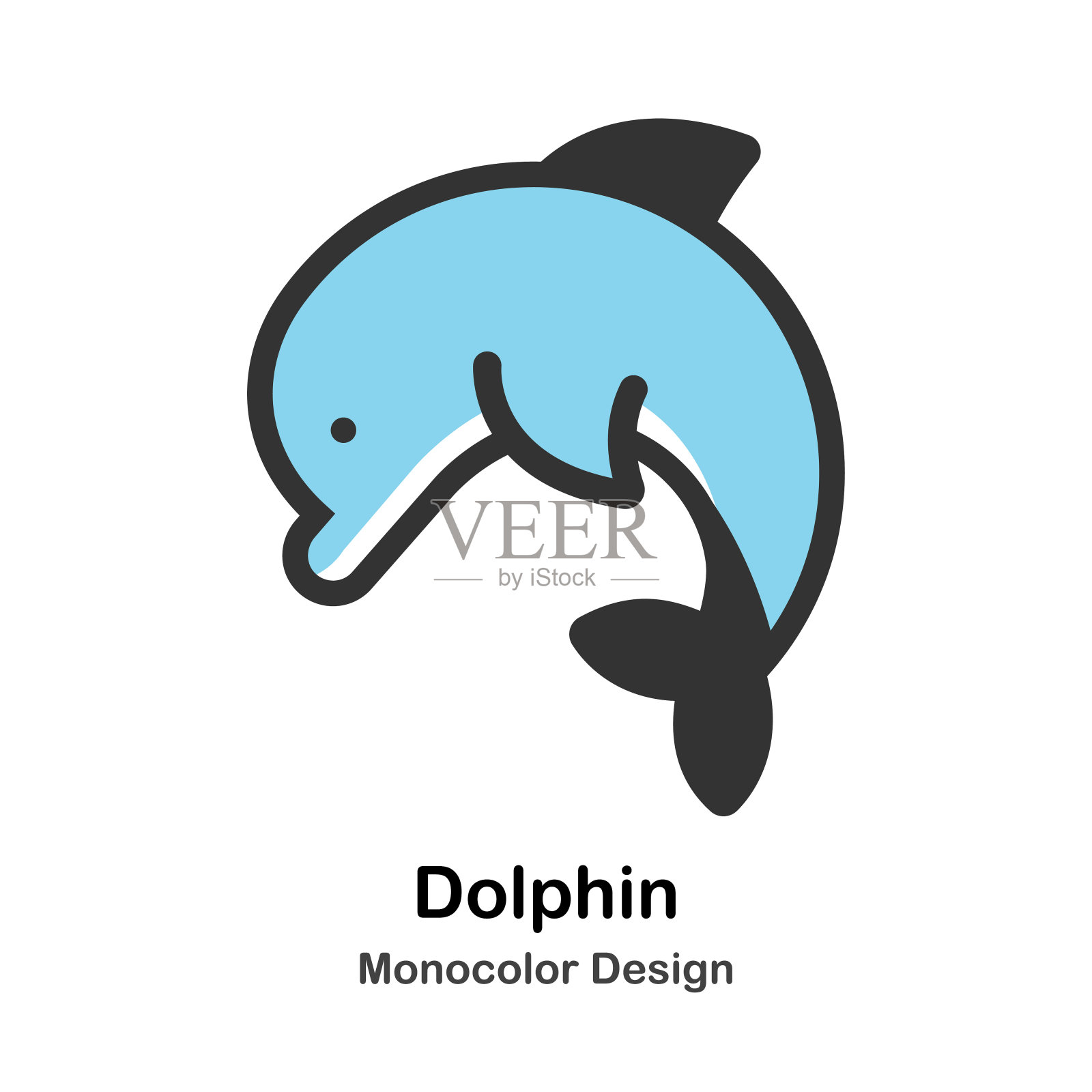 海豚Mono-color插图设计元素图片