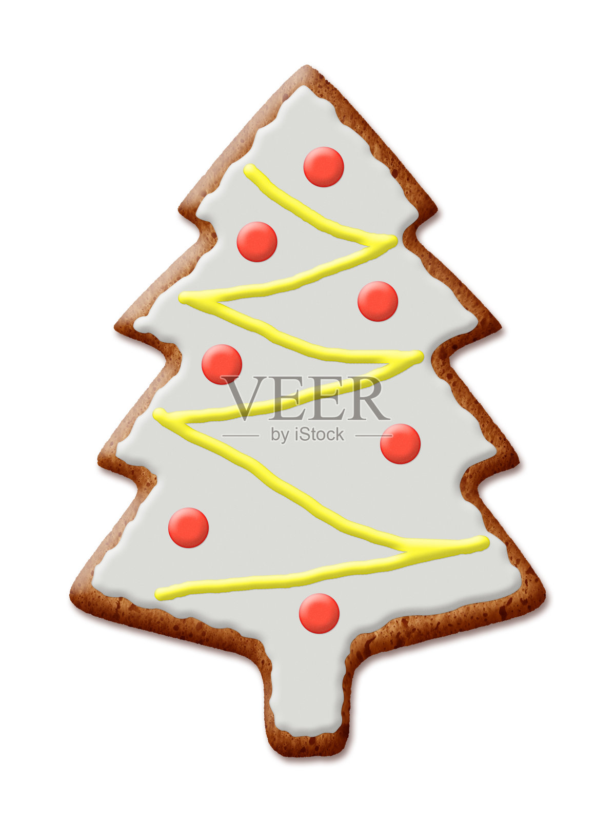 圣诞饼干 - 冷杉树插画图片素材