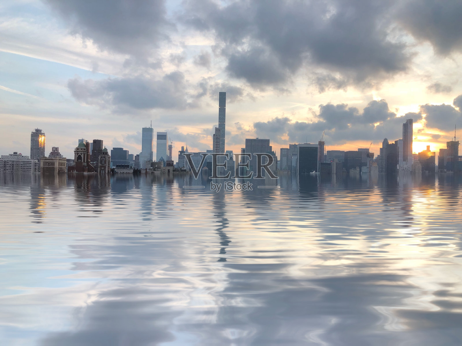 纽约市被淹照片摄影图片