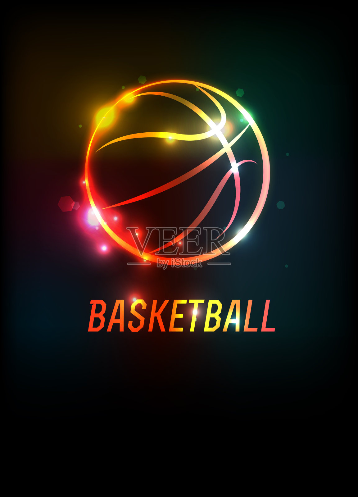 发光的篮球图标背景插图插画图片素材