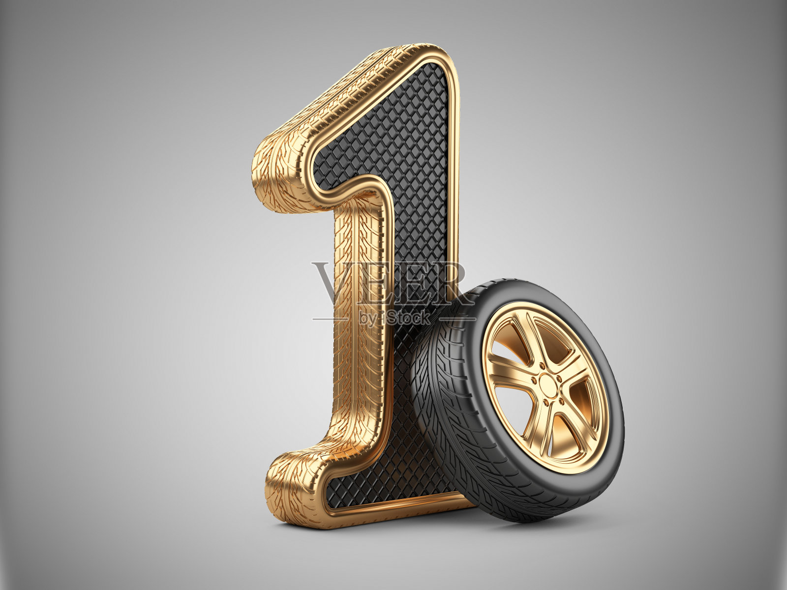 金色汽车轮胎的第一名。在赛车比赛中获得第一名。奖项为胜利-胜利者的概念。照片摄影图片