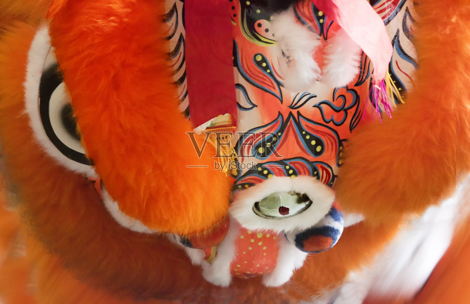 中国舞狮服装的特写照片摄影图片