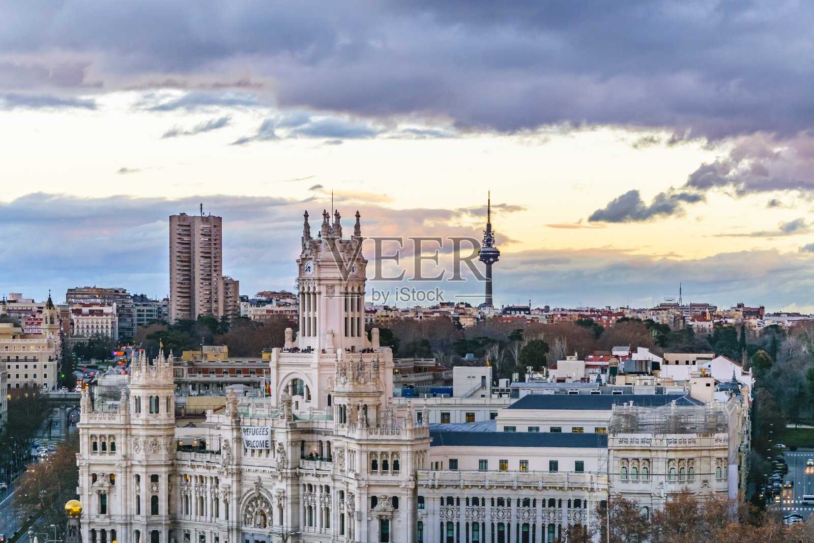 鸟瞰图马德里城市景观照片摄影图片
