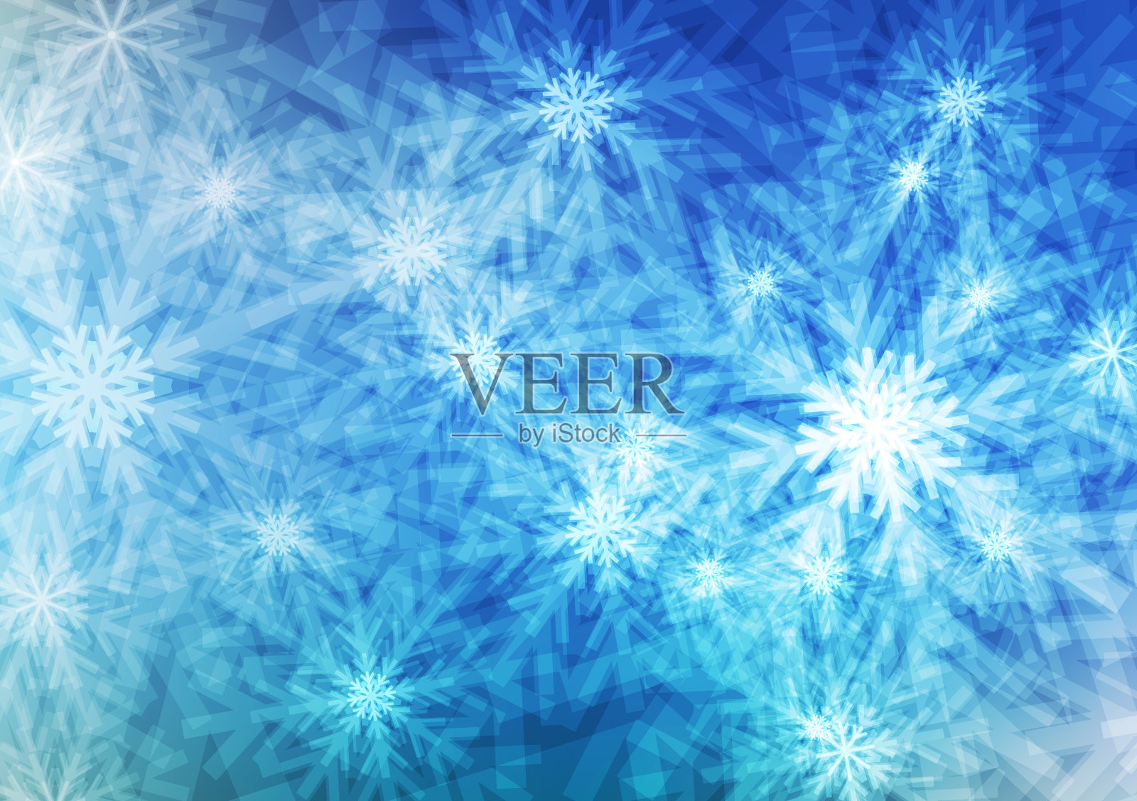 蓝色背景上的雪花或水晶;冬季和圣诞节概念;壁纸等设计;有空格和文本输入;向量;插图。插画图片素材
