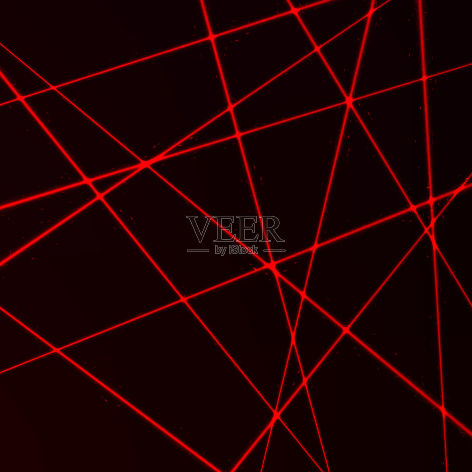 随机激光网。安全的红色光束。矢量插图孤立在黑暗的背景背景图片素材