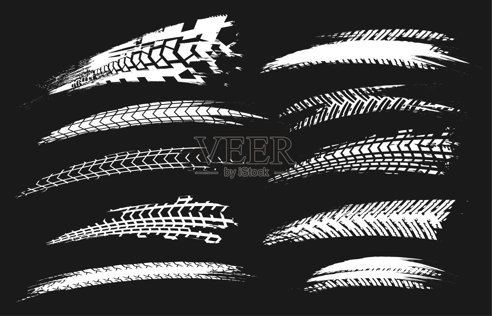 轮胎痕迹Elements-03插画图片素材