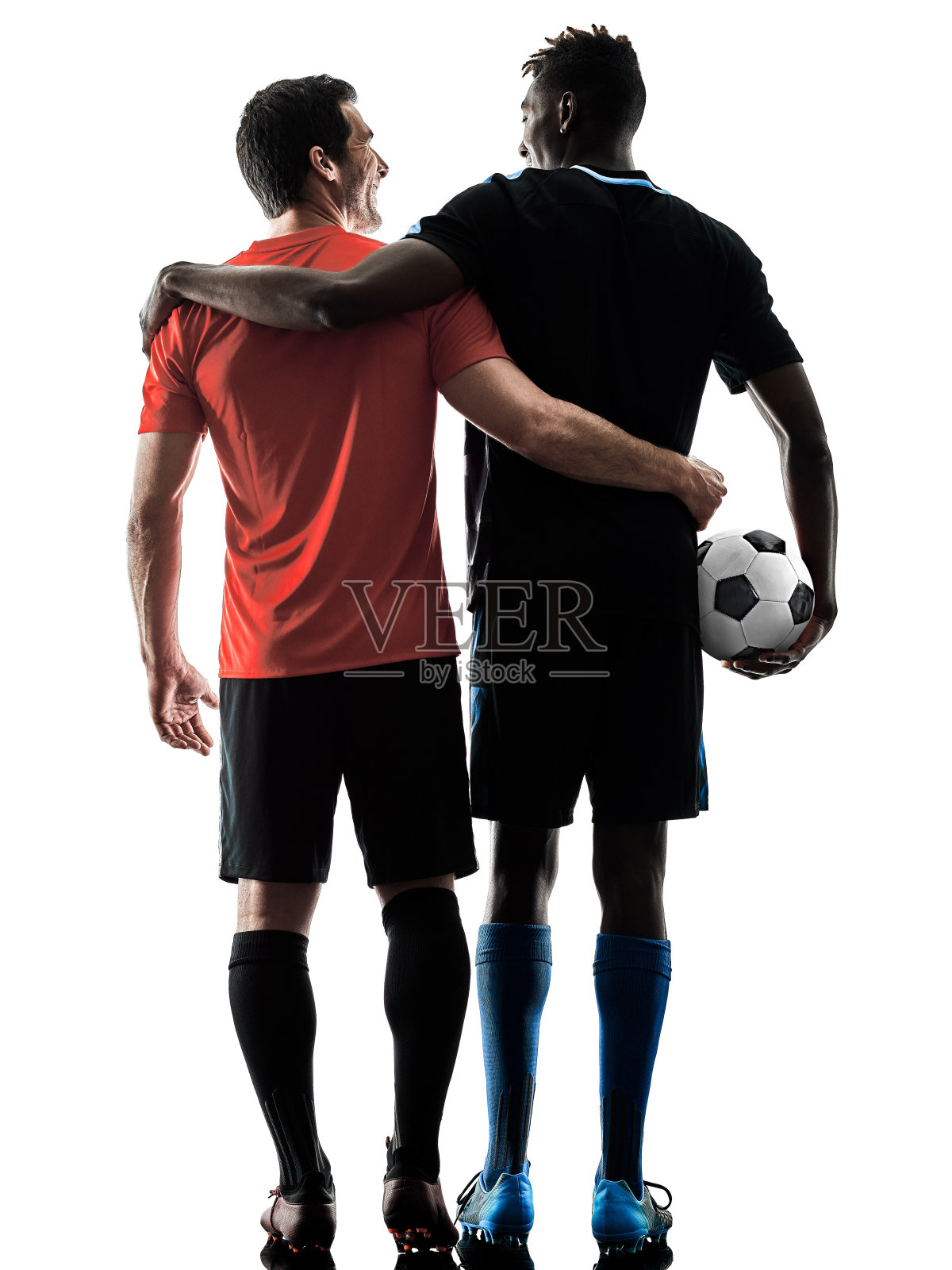足球运动员，男人孤立的剪影白色背景照片摄影图片