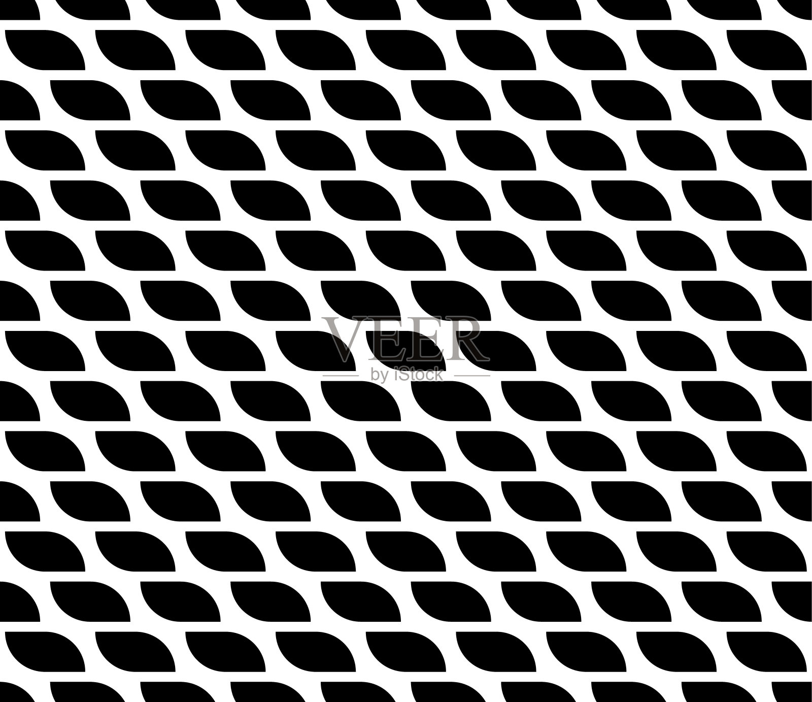 矢量波形状的无缝黑白抽象图案插图插画图片素材