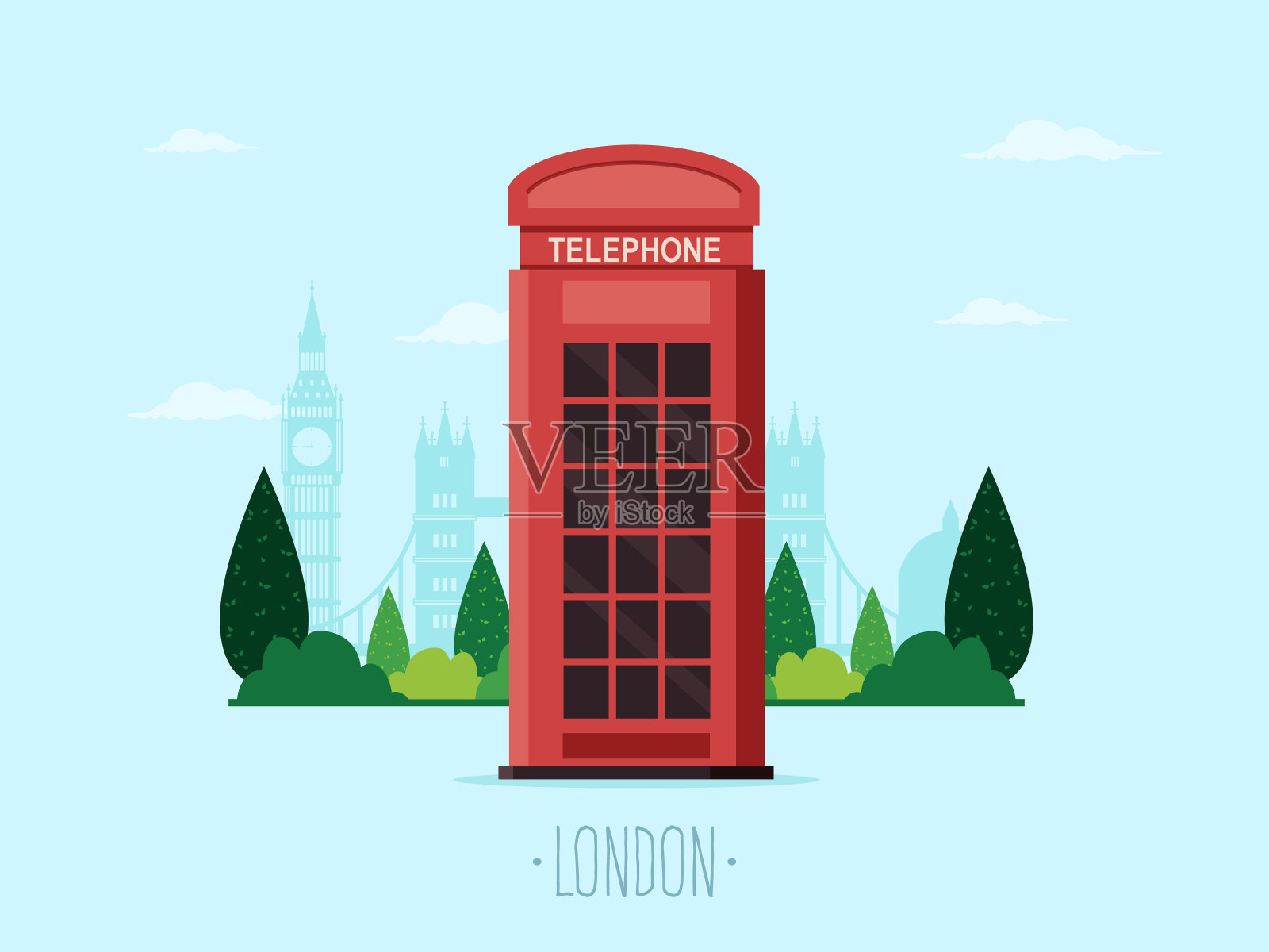 去伦敦旅行插画图片素材