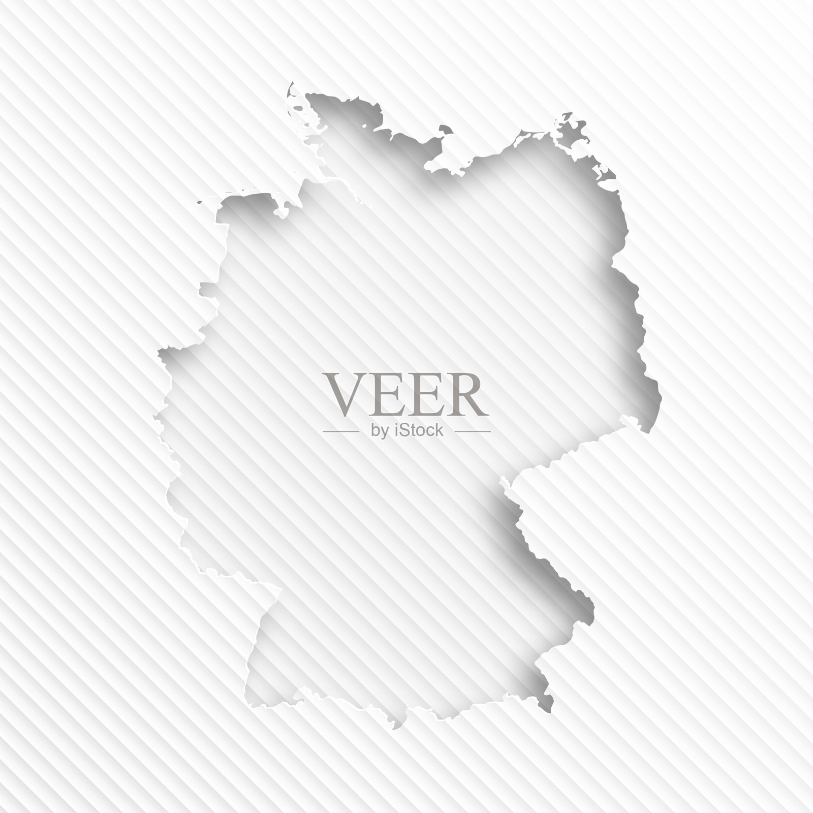 德国地图与剪纸在抽象的白色背景插画图片素材