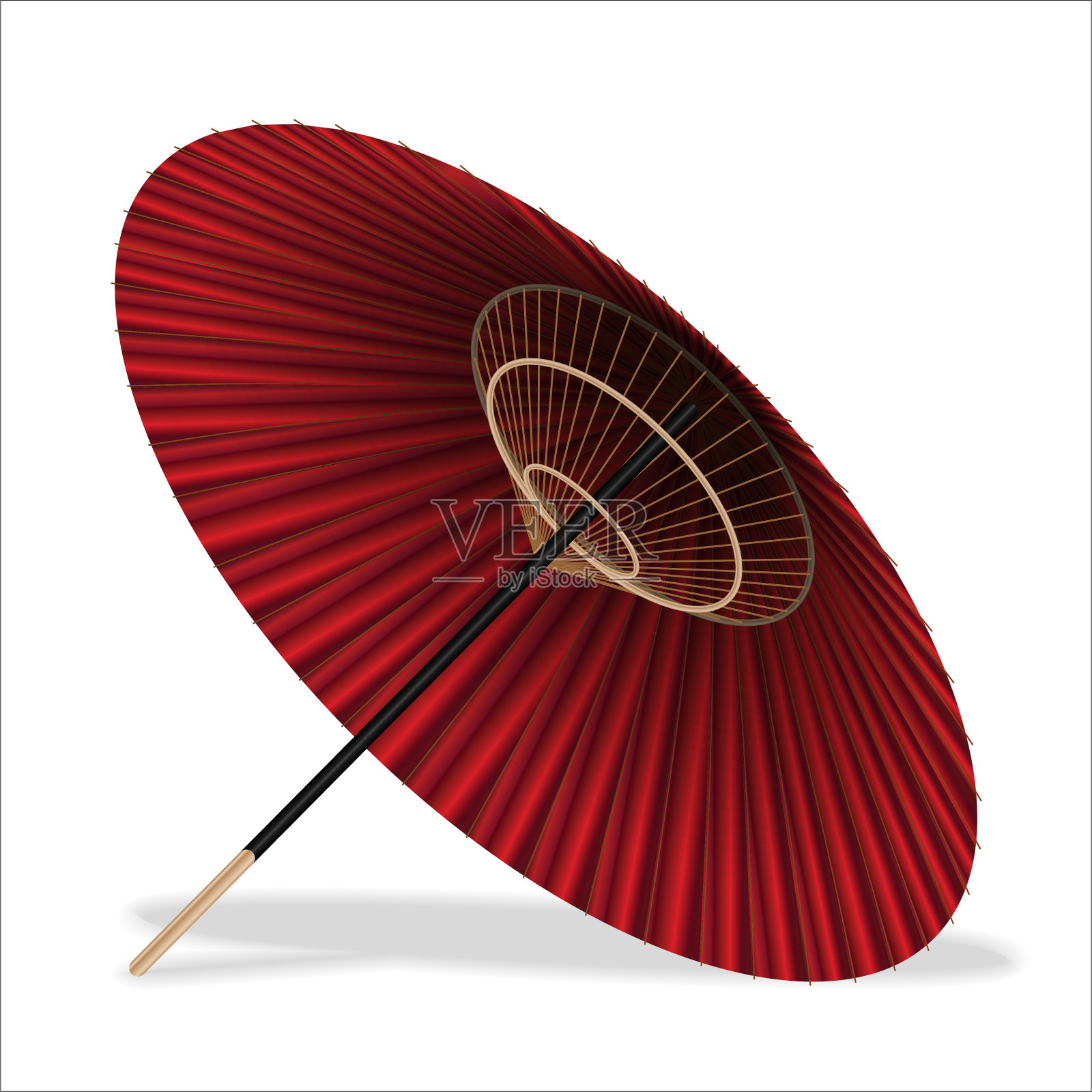 白色背景上的日式伞设计元素图片