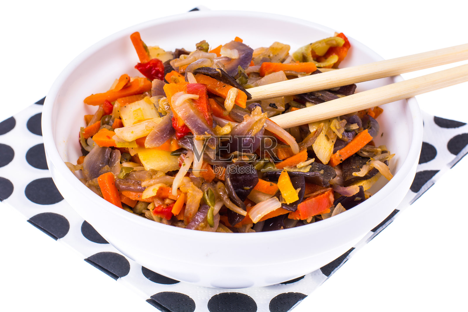 中式蔬菜配豆芽、竹笋照片摄影图片