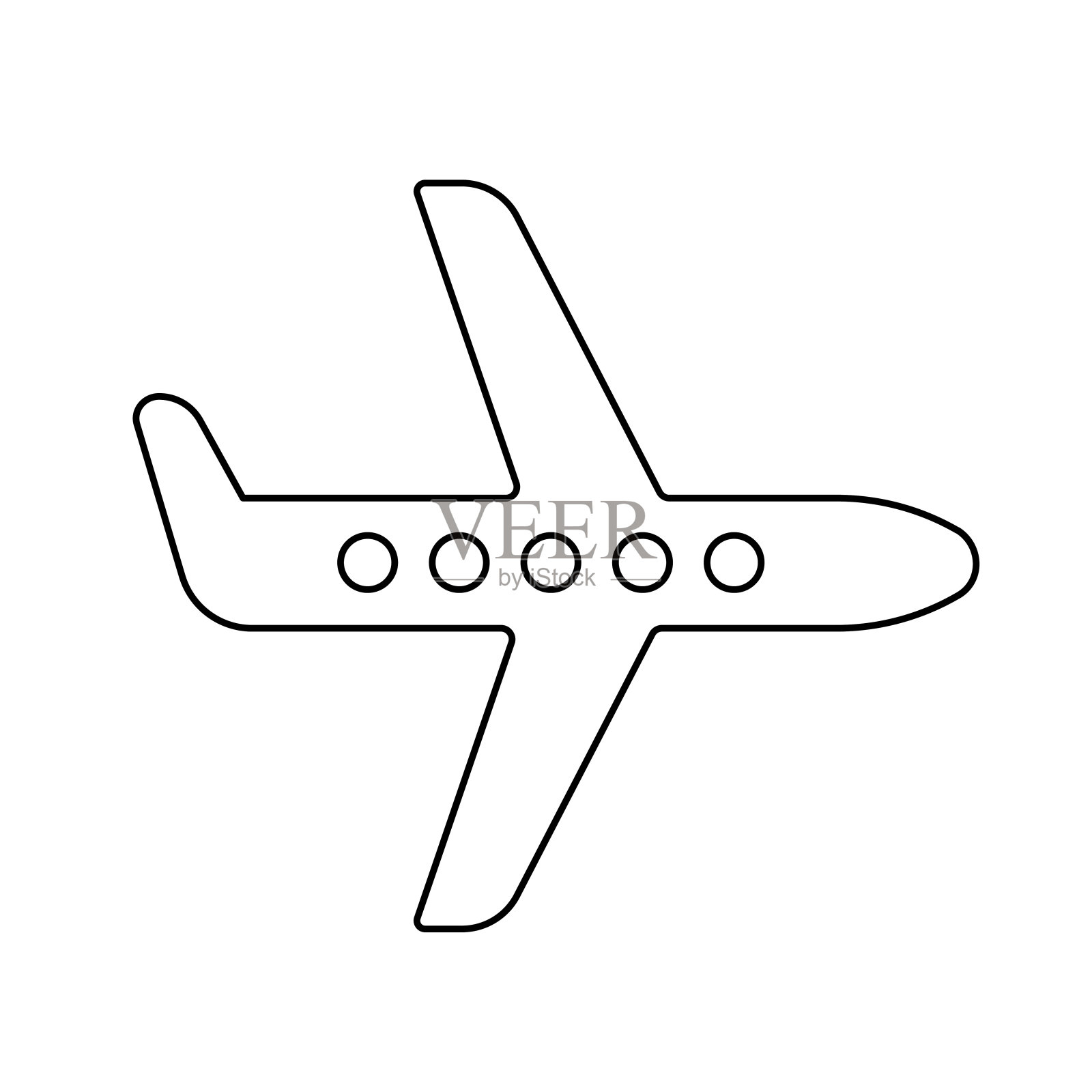 机翼平面线图标图标素材
