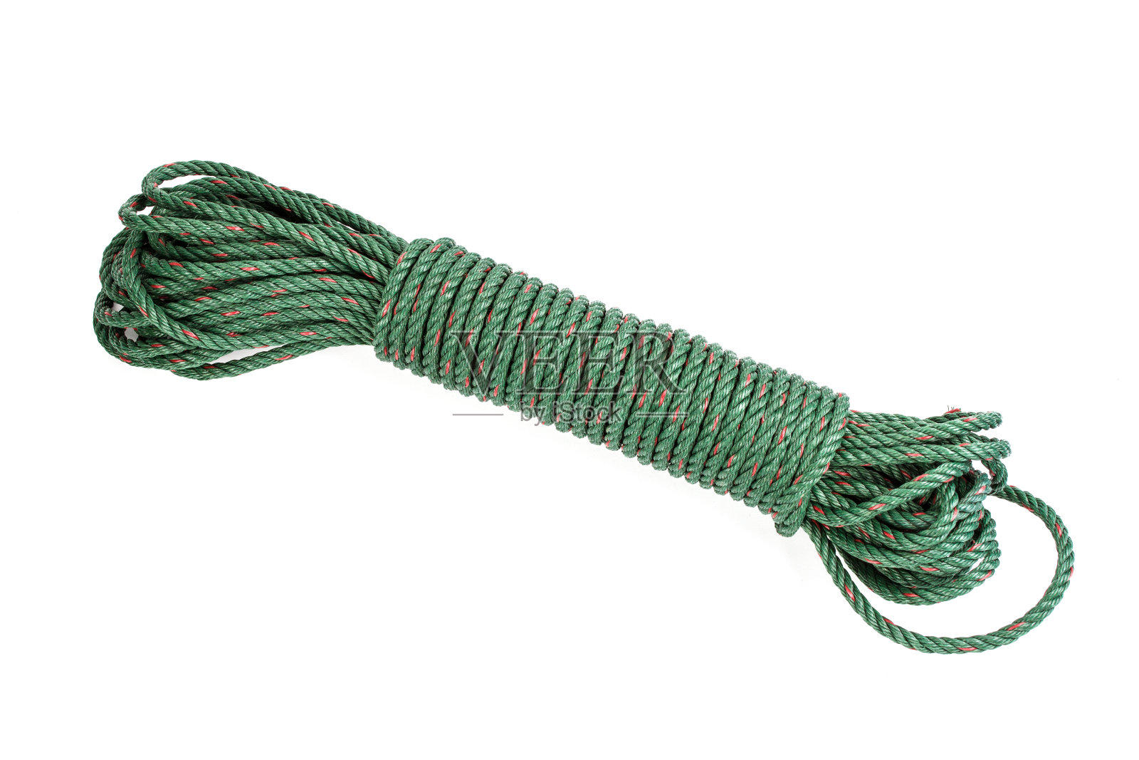 绿色领带尼龙绳。照片摄影图片