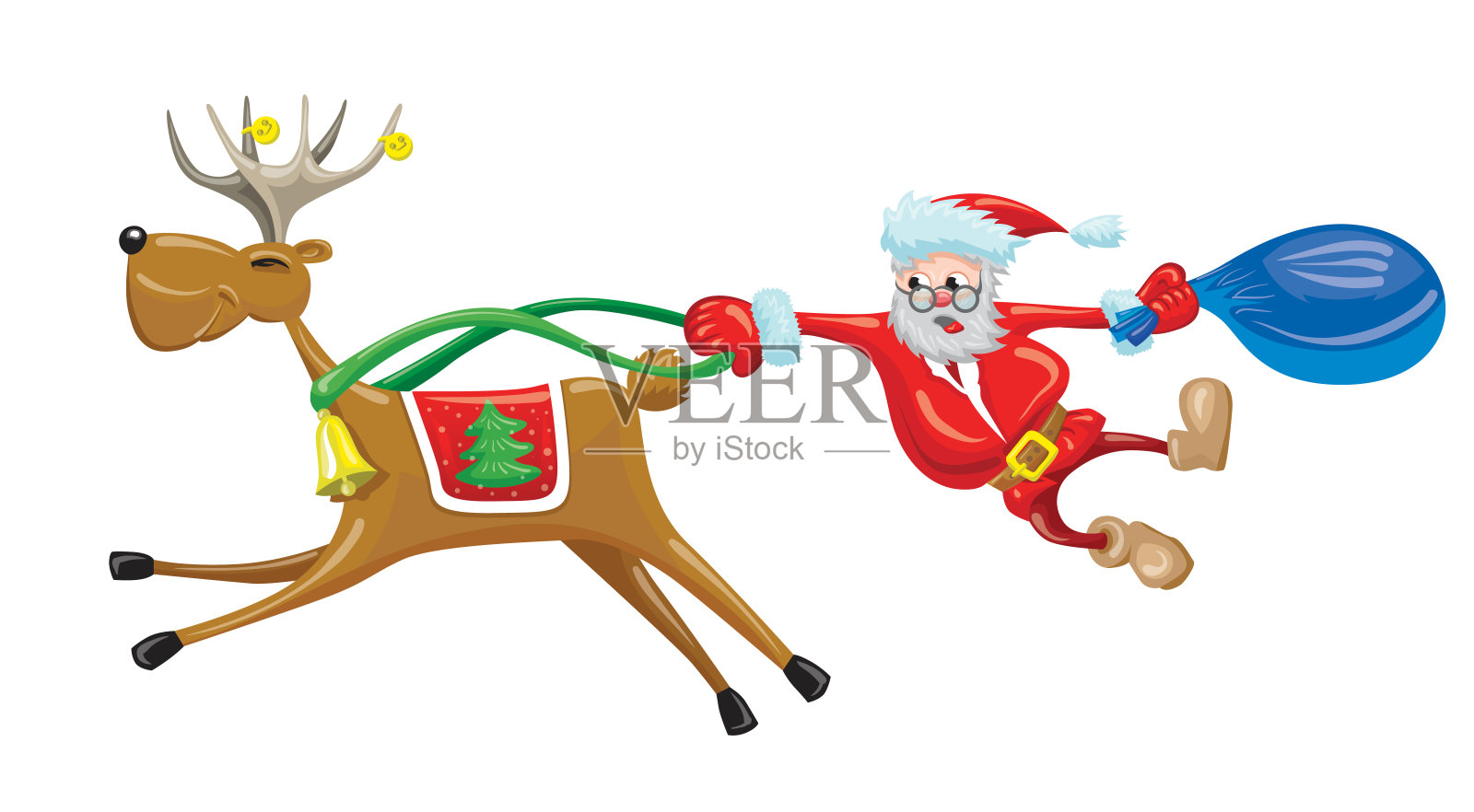 圣诞老人的驯鹿设计元素图片