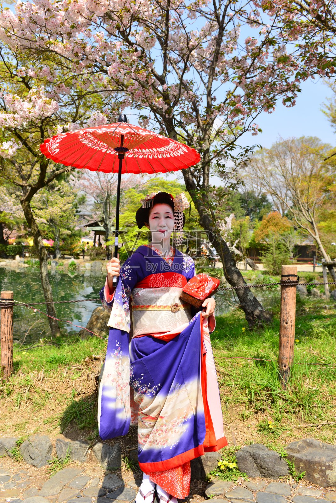 日本妇女在京都的春天享受舞子体验照片摄影图片
