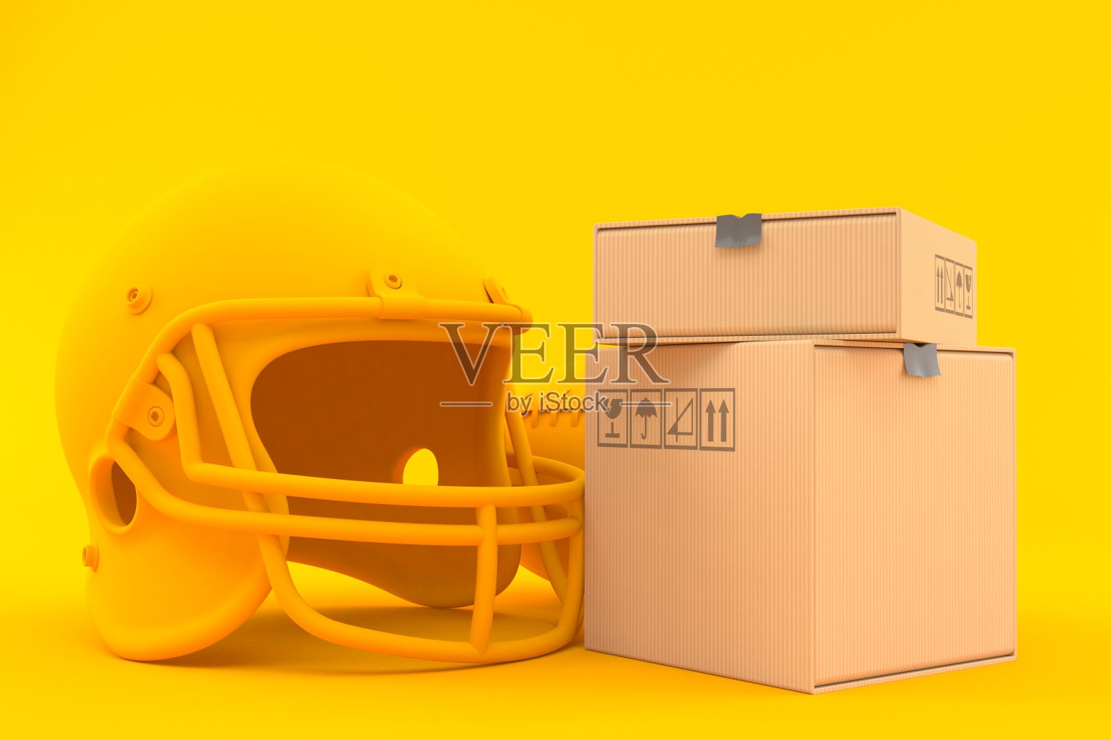 美式足球背景和一堆盒子照片摄影图片